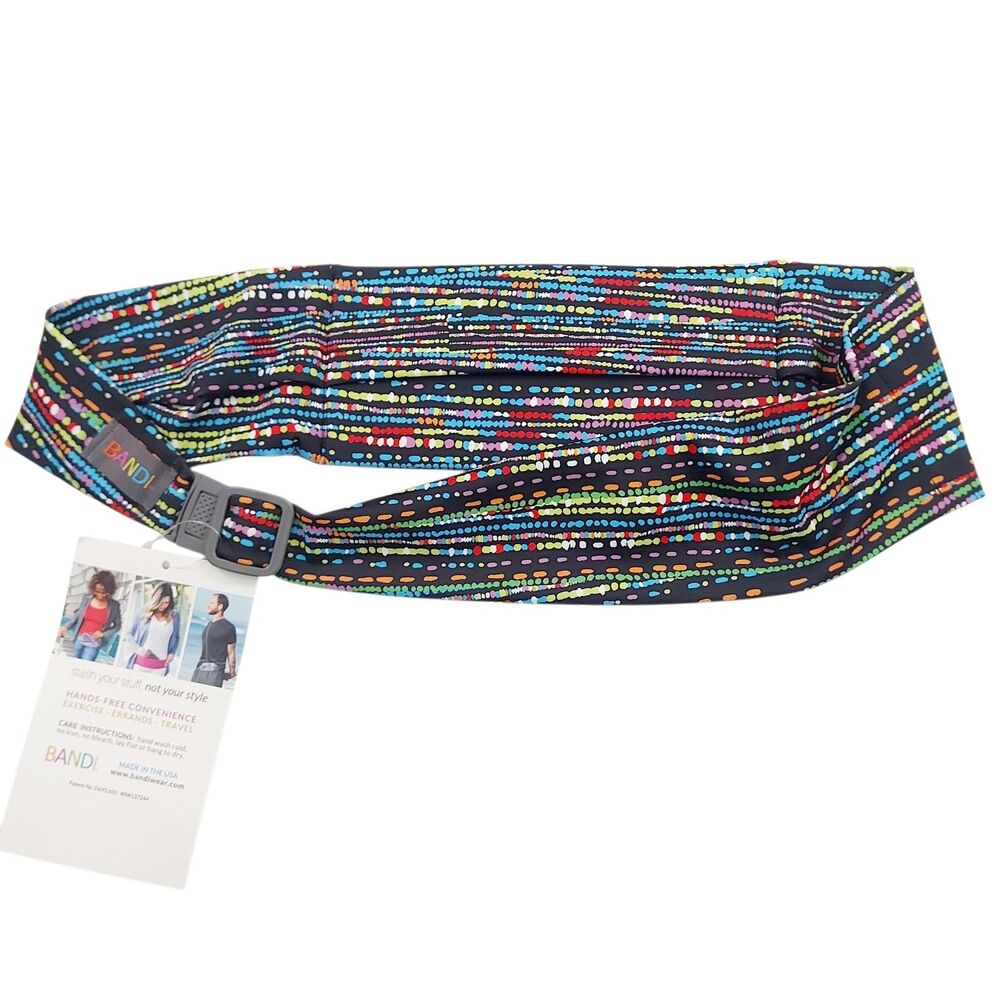 Bandi Running Belt Womens Multicolor Modern Waist Fanny Pack Pocketed Adjustable